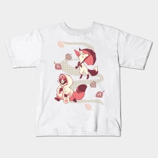 Tanukitsu rainy day in latte flavor Kids T-Shirt